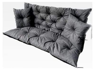 Produktbild von Auflage Set für Hollywoodschaukel mit Sitzauflagen und Kissen für Gartenmöbel, wasserdicht (180x60x50cm) + 2 kleinere Kissen