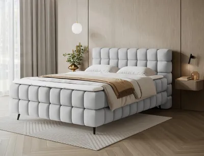 Obrázek produktu pro Boxspringová postel s úložným prostorem 160x200 SARVIRO - šedá