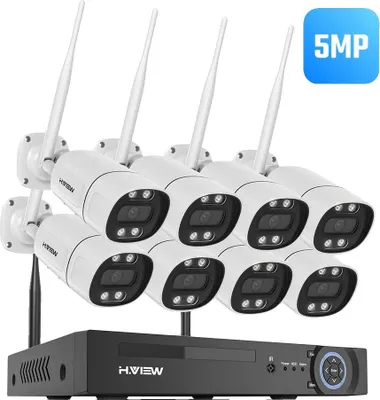 Produktbild von Sicherheitskamerasystem, 5MP Auflösung, Nachtsichtunterstützung, 8Stück 5MP Kamera, Keine