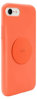 Produktbild von PURO, iPhone 6/7/8/SE(2022) Icon Serie Silikonhülle mit Metallplakette, Orange