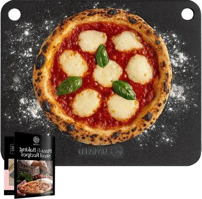 Imagen del producto de Rejilla para sartén - Bandeja para pizza - Para hornear pan de pizza - Alta conductividad térmica - 40x34 cm -