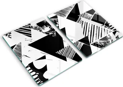 Produktbild von Abdeckung Glas - Küchenabdeckung - 2x40x52 cm - Abdeckplatte -Geometrische Dreiecke