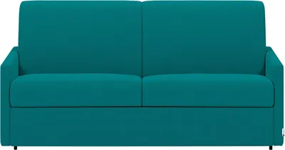 Produktbild von 3-Sitzer-Schlafsofa mit Express-Klappmechanismus aus Stoff – Farbe: Türkis – Liegefläche: 140 cm – Matratze 14 cm CALIFE