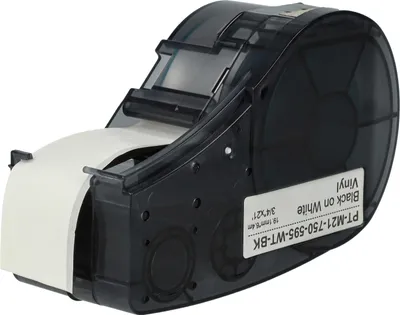 Produktbild von vhbw Schriftband-Kassette Ersatz für Brady M21-750-595-WT für Etiketten-Drucker 6,4m x 19,05mm Schwarz auf Weiß, Vinyl