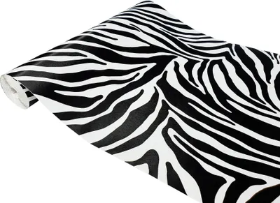 Produktbild von Klebefolie Möbel 45x240 cm - Zebra - Möbelfolie selbstklebend im Deko-Stil - Folie für Möbel zur einfachen Renovierung von Türen, Tischen und Regalen - Klebefolie dekorativ und abwaschbar