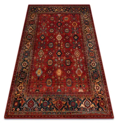 Image de Tapis en laine OMEGA PARILLO Cadre rubis rouge 200x300 cm