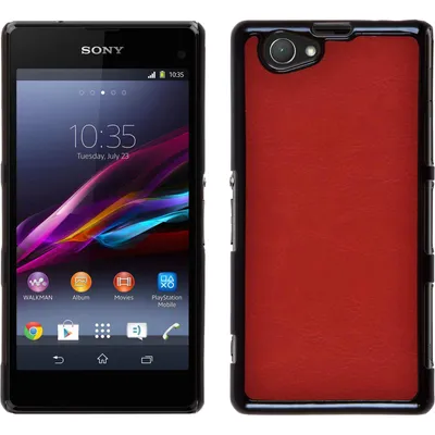 Produktbild von PhoneNatic Case kompatibel mit Sony Xperia Z1 Compact - Hülle rot Lederoptik Hard-case + 2 Schutzfolien