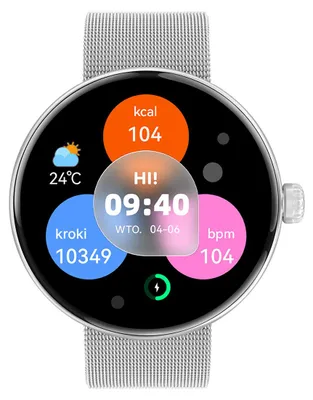 Produktbild von Forever Smartwatch fur Damen Forevive 5 SB-365 Silber, IP68, Schrittzähler, Pulsmesser, Schlaf-Monitoring, Touchscreen, Bluetooth