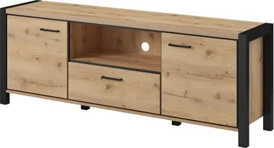 Immagine prodotto di Mobile TV 180cm collezione TIVORA. Colore quercia e nero. 2 porte e 1 cassetto.