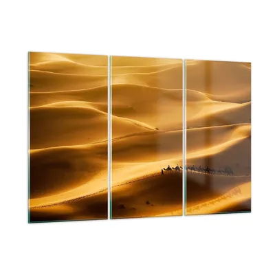 Produktbild von Bilder auf glas - Afrika Sahara Kamel Landschaft - 105x70cm - Glasbilder - Wandbilder - Kunstdruck - zum Aufhängen bereit - Wanddekoration aus Glas - Glas Bilder - Wandbild auf Glas - GCE105x70-0338