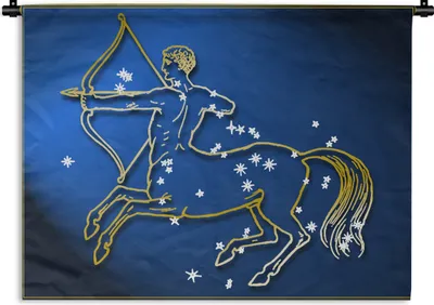 Produktbild von MuchoWow® Wandteppich Wandbehang Sternzeichen - Schütze - Sterne 120x90 cm Tapisserie Dekoration Wandtuch - Wohnen - Aufhänger für die Wand