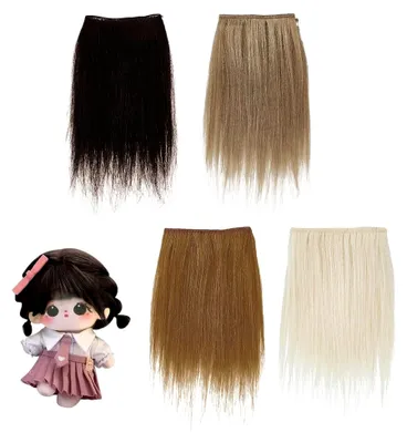 Produktbild von Puppenhaarperücke in 4 Farben für DIY-Projekte