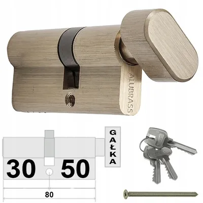 Produktbild von Alubrass WG3050M Schließzylinder Messing 30/50mm mit Knauf