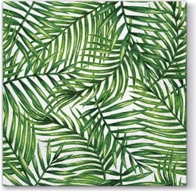 Produktbild von 20 Servietten Tropical Leaves - Grüne Palmenblätter 33x33cm