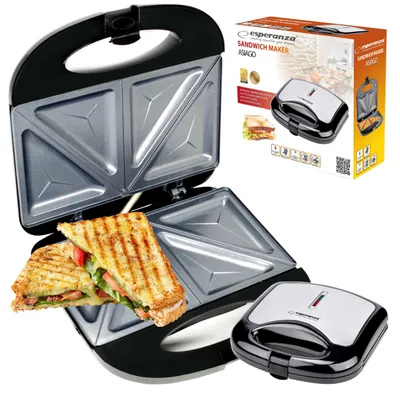 Produktbild von Elektrischer Sandwichtoaster 1000 W, Antihaftplatten, Regulierung Esperanza