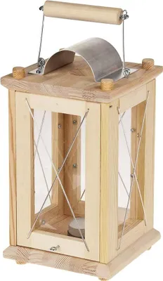 Produktbild von matches21 Laterne Sturmleuchte 15x15x30 cm Holz Bausatz f. Kinder Werkset Bastelset ab 12 Jahren
