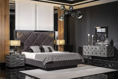 Produktbild von Schlafzimmer Set Bett 2x Nachttische Schminktisch Spiegel  Komplett