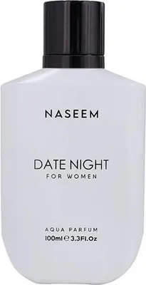 A white bottle of Naseem Date Night For Women Aqua Parfum.