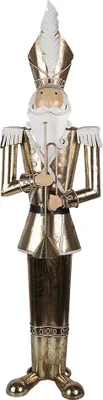 Zdjęcie produktu dla Clayre & Eef Ozdoba świąteczna dziadek do orzechów 102 cm metal w kolorze złotym