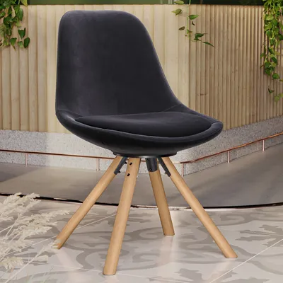 Produktbild von 2er-Set STELA | Samtstuhl | Schwarz | Samt | Schalenstuhl, Hotelstuhl, Designerstuhl