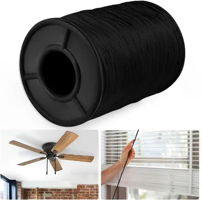 Produktbild von Jalousieschnur aus geflochtenem Polyethylen, 1 mm, schwarz, 150 Yards