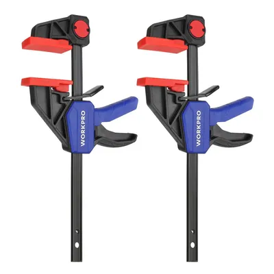 Produktbild von WORKPRO Einhandzwingen 2 Stück, Schraubzwingen Set 2 in 1, Spannweite 150mm, Dehnbereich 285mm, Spannkraft 68kg