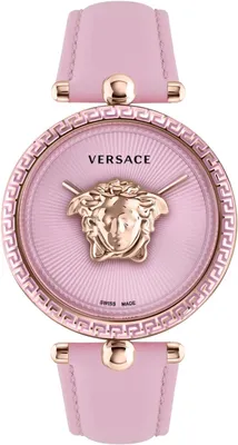 Produktbild von Versace VECO02222 Palazzo Empire gold pink Leder Armband Uhr Damen NEU