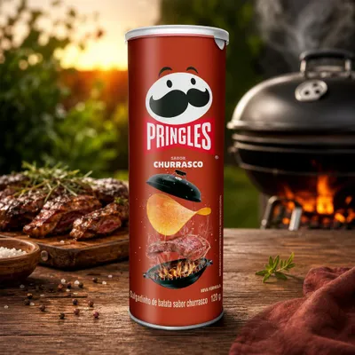 Produktbild von Pringles Sabor Churrasco 109g (Brasilien)