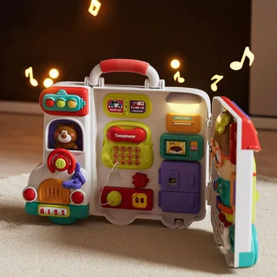 Productafbeelding van Montessori sensorische activiteit - kofferbus met licht en geluid