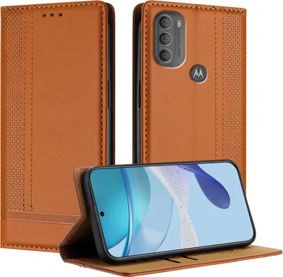 Obrázek produktu pro Pouzdro pro Motorola Moto G71 5G kožené flipové pouzdro s funkcí stojánku Hnědý