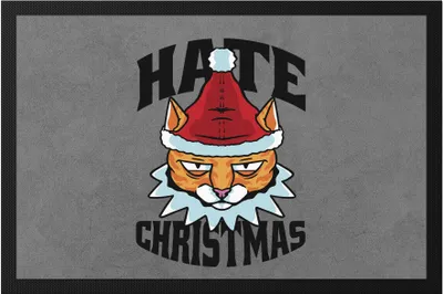 Produktbild von Hate Christmas Fußmatte Weihnachten  Hate Christmas Humor Katze Happy Christmas Geschenkidee