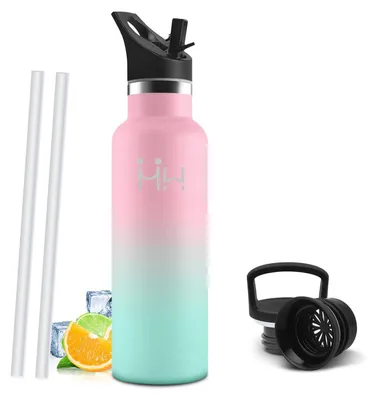 Imagen del producto de Botella de agua infantil de acero inoxidable, 500 ml, sin BPA, a prueba de fugas, con