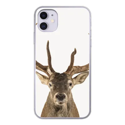 Produktbild von MuchoWow® Handyhülle Schutzhülle Hülle für iPhone 11 Hirsche - Tiere - Geweih - Kinder - Jungen Silikon Softcase Handy Hülle - Handytasche