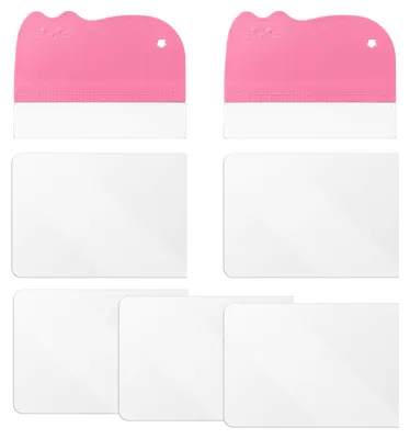 Produktbild von Teigschaber und Teigkarten - 7-teiliges Set aus Teigschabern und Teigspachteln - Backzubehör für Teigverarbeitung - 2 Teigschaber und 5 Teigkarten