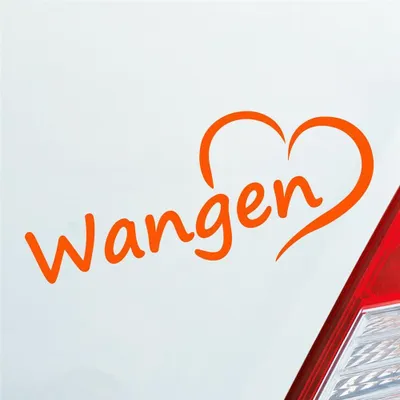 Produktbild von Auto Aufkleber Wangen Herz Stadt City Liebe Love Heimat 18,5x8 cm Orange Sticker Heckscheibenaufkleber