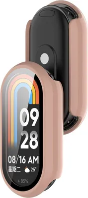Produktbild von Schutzhülle mit Glas für Xiaomi Smart Band 10, Bizon Case Watch Adamo, Rosa