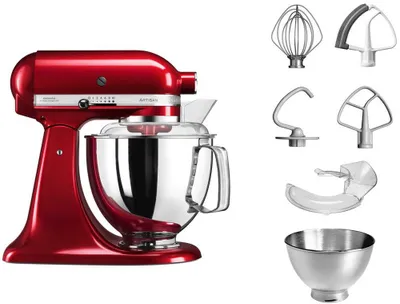 Productafbeelding van KitchenAid Artisan keukenmachine, kleur Candy Apple (rood), 300 watt