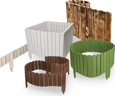 Produktbild von MC.Sammler Rollborder in 5 Größen zur Auswahl Flexibler Gartenzaun Holz Länge 200 cm, Höhe: 40cm, Farbe: Weiß Beeteinfassung Holz Beetumrandungen Zaun Umzäunung für Beete