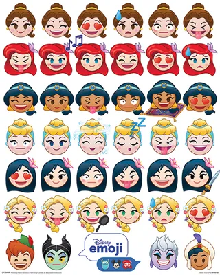 Obrázek produktu pro Disney - Emoji - Princess Emotions - Mini plakát - velikost 40x50 cm
