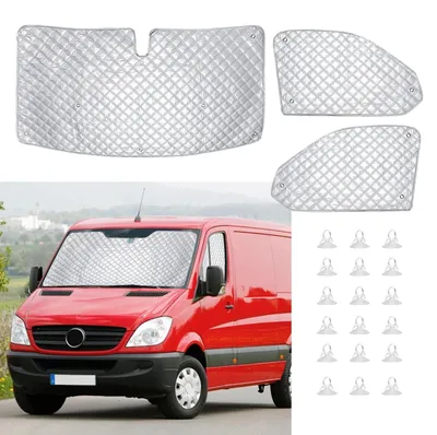 Zdjęcie produktu dla Zestaw termoizolacyjnych rolet wewnętrznych do samochodu Mercedes Sprinter, modele z 2019 do 2025 roku