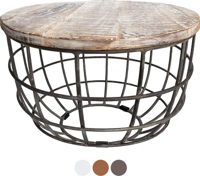 Immagine prodotto di Tavolino da salotto Lexington Dallas Ø 55cm in legno massello imbiancato