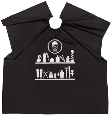 Produktbild von Comair Umhang Barber 144x140cm, schwarz,silber wasserabweisend Hakenverschluss Nylon