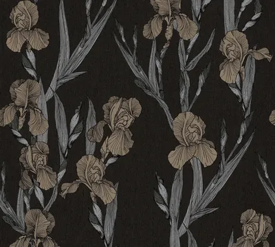 Produktbild von Daniel Hechter Blumentapete florale Tapete Vliestapete schwarz grau braun 10,05 m x 0,53 m