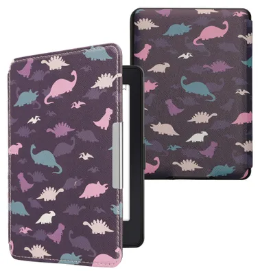 Produktbild von kwmobile Schutzhülle für Amazon Kindle Paperwhite Hülle - eReader Flip Case mit Auto Sleep Funktion - Tropischer Dschungel mit Rosa Gelb Grün