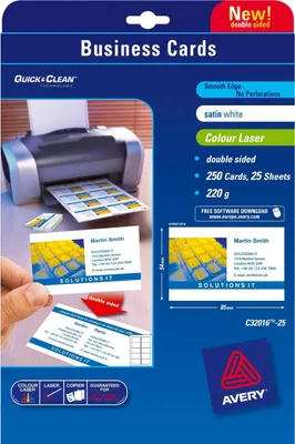 Image de Avery Quick&Clean 85 x 54 mm (x25) carte de visite 250 pcs(s)