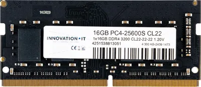 Productafbeelding van RAM DDR4 3200 16GB SO Innovation IT, CL22-22-22, 1.2V, 8-chip - 16 GB (4251538813051)