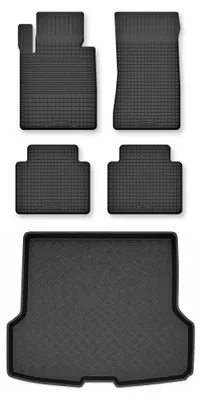 Image de Tapis en caoutchouc + bac de coffre pour BMW Seria 4 F36 2017- (coupé) – 5 pièces, noirs, semi-universel, adapté