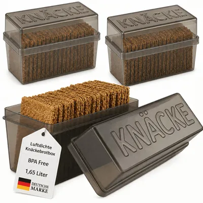 Produktbild von 2 x Knäckebrot Dosen im Set Knäckebrotdose Knäckebrotbox Aufbewahrungsdosen grau