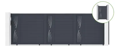Produktbild von Schiebetor 5m VELETA H.160cm Aluminium + Tor VELETA H160 GRAU