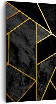 Produktbild von Bild auf Leinwand - Leinwandbild - Einteilig - Abstraktion Gold Schwarz - 55x100cm - Wand Bild - Wanddeko - Wandbilder - Leinwanddruck - Bilder - Wanddekoration - Leinwand bilder - PA55x100-4358